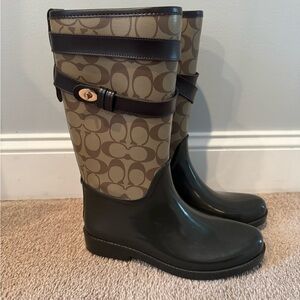 Coach Signature Rubber Rain Boots